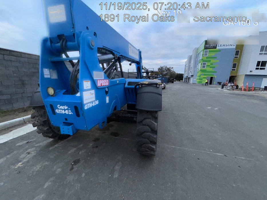2019 Genie GTH-636 Canopy, Solid RT Tires, LED Work Lights, Beacon 60" QA Carriage, 48" Forks