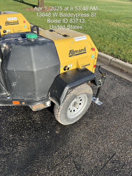 2022 Allmand NLV3GR (4) LED Light Fixture 350W, 23' Vertical Mast, 3kW Prime, Towable, ES Decals, T3