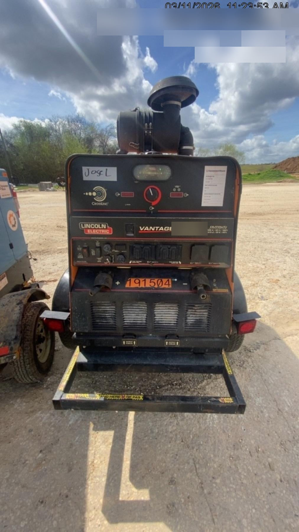 2021 Lincoln Electric Vantage 549X Ready Pak 3, ORANGE (includes trailer, cable rack, fender light kit)