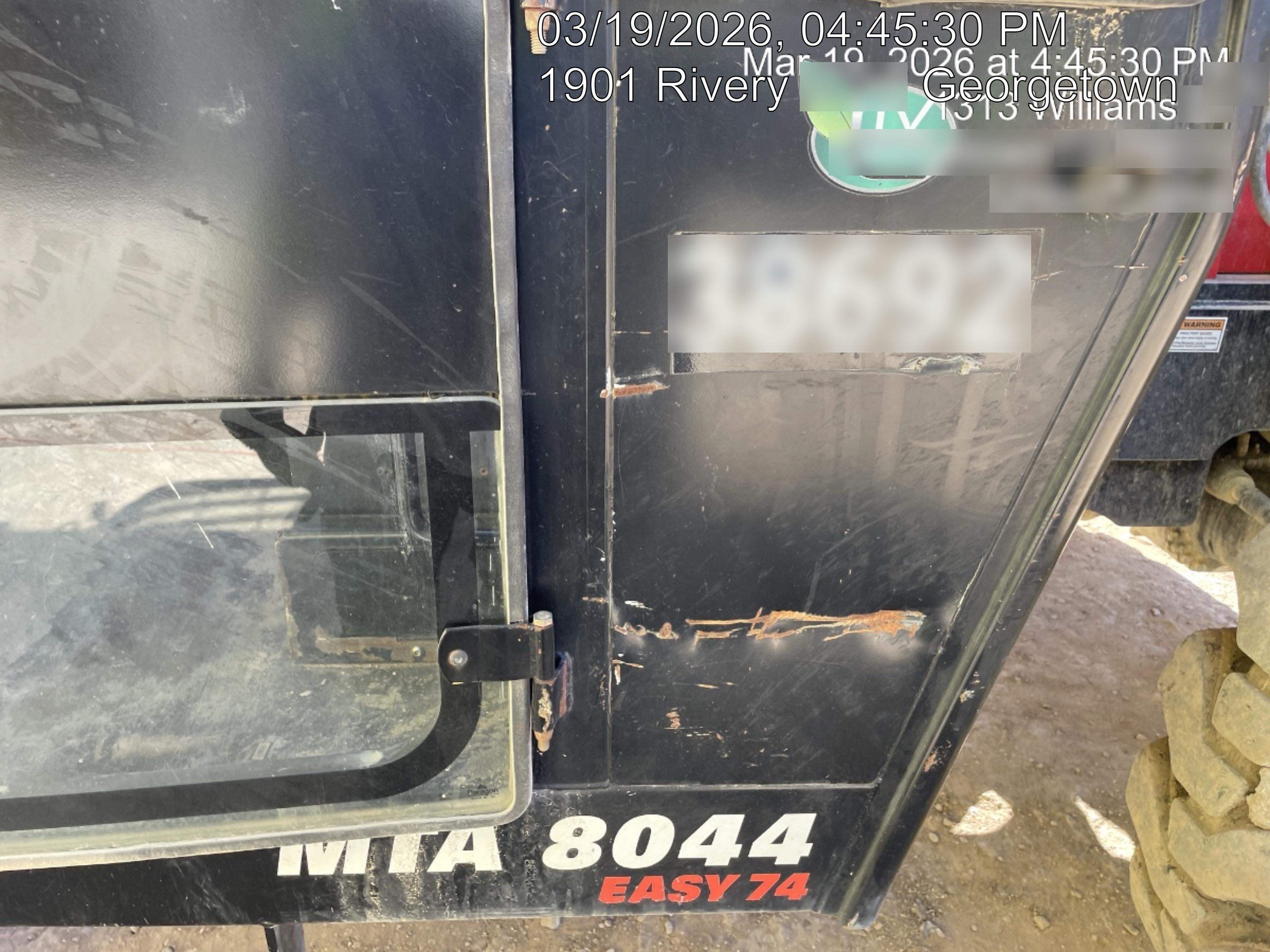 2019 Manitou MTA8044 74hp T4F, Cab/Heat/Air, Cab and Boom LED work lights, Auxiliary Hydraulics, Solid Tires, Amber strobe, Lift Hook 66" Carriage, 60" Forks