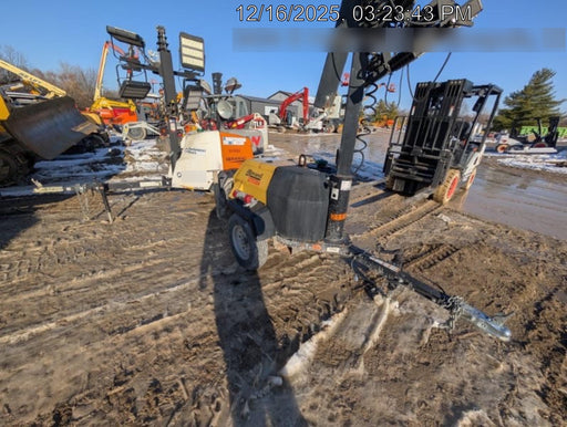 2022 Allmand NLV3GR (4) LED Light Fixture 350W, 23' Vertical Mast, 3kW Prime, Towable, Deep Sea L401, Leveling Jacks, Yanmar T4F 5.8hp