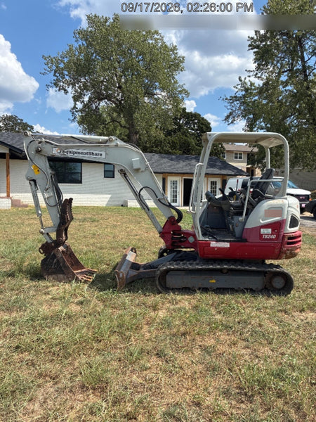 2019 Takeuchi TB240 Takeuchi TB240 Canopy w/Rubber Tracks, Auxiliary Hydraulics, Manual QC, Hydraulic Thumb, 12/18/24" Buckets