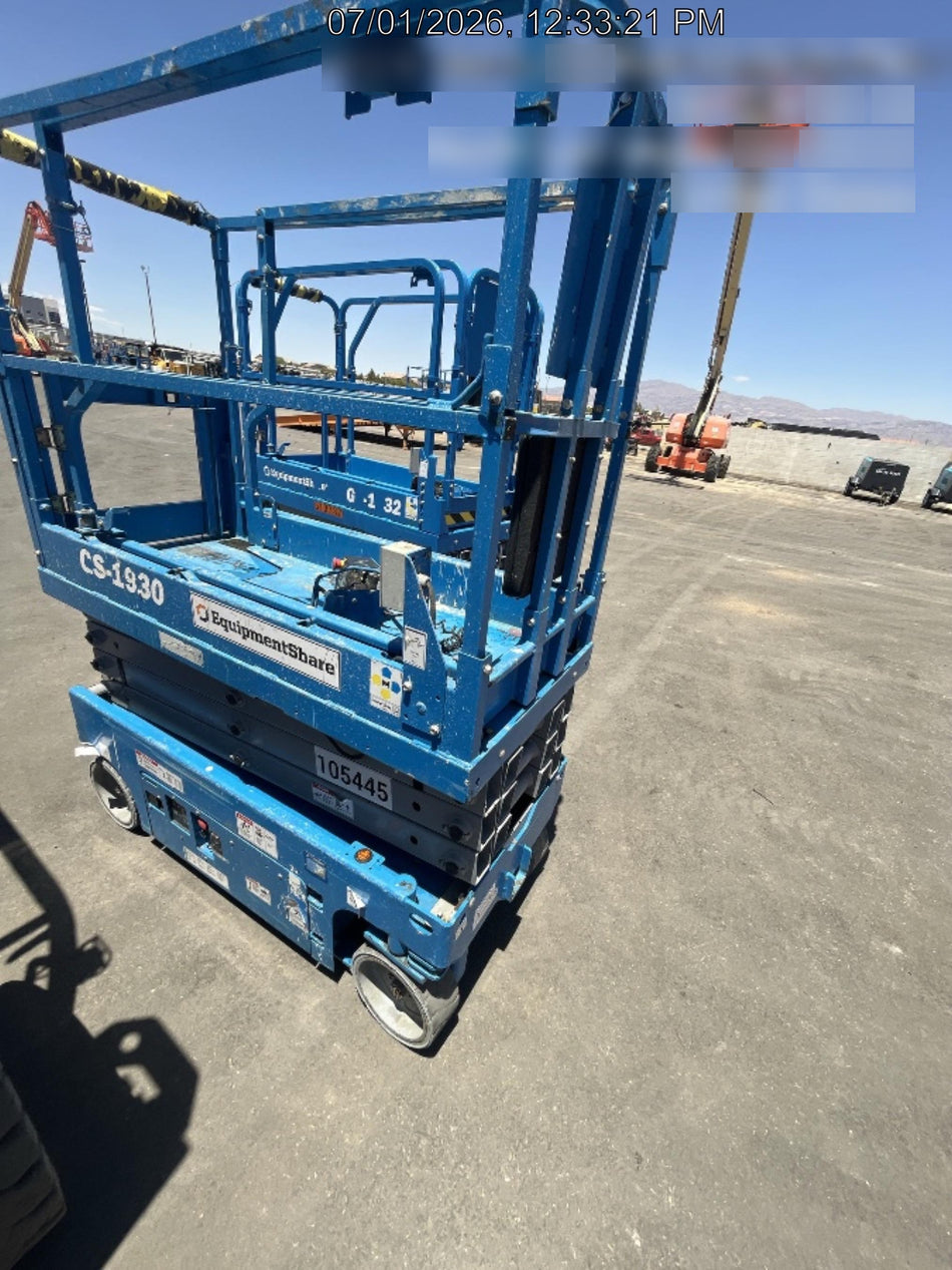 2020 Genie GS-1930 Solid Non Marking Tires, Beacon, Folding rails with half height swing gate, 800W Inverter