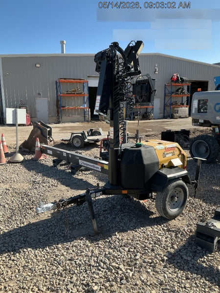 2022 Allmand NLV3GR (4) LED Light Fixture 350W, 23' Vertical Mast, 3kW Prime, Towable, Deep Sea L401, Leveling Jacks, Yanmar T4F 5.8hp
