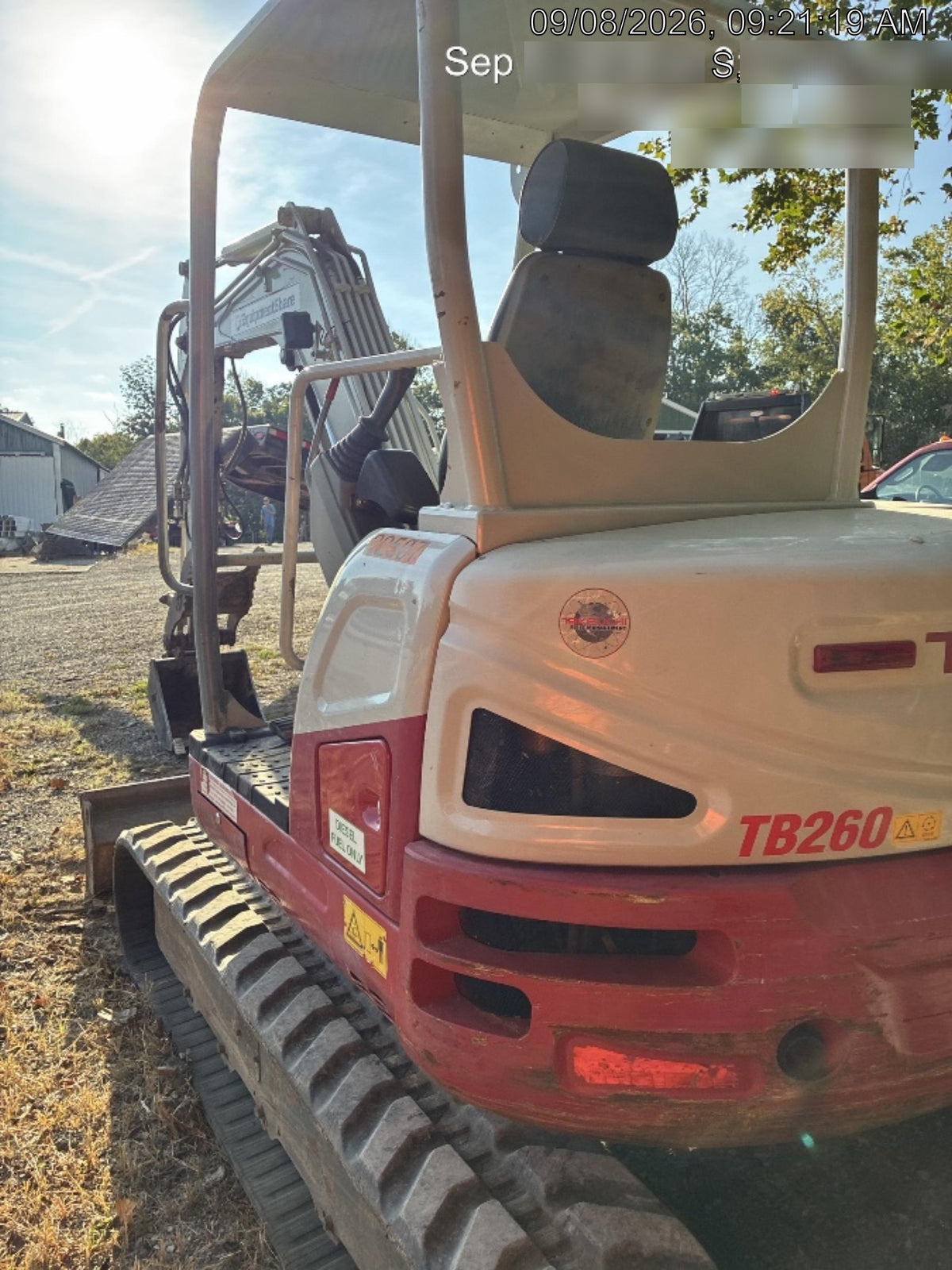 2019 Takeuchi TB260 Takeuchi TB260 Canopy w/Rubber Tracks, Auxiliary Hydraulics, Standard Blade, Manual QC