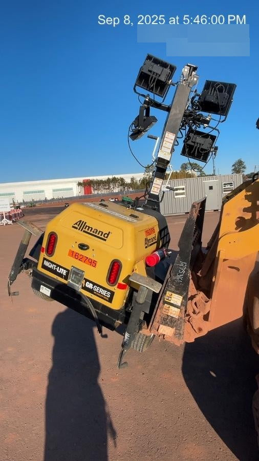 2021 Allmand NLV3GR (4) LED Light Fixture 350W, 23' Vertical Mast, 3kW Prime, Towable, Deep Sea L401, Leveling Jacks, Yanmar T4F 5.8hp