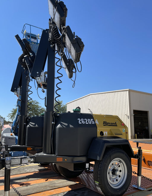 2022 Allmand NLV3GR (4) LED Light Fixture 350W, 23' Vertical Mast, 3kW Prime, Towable, ES Decals, T3