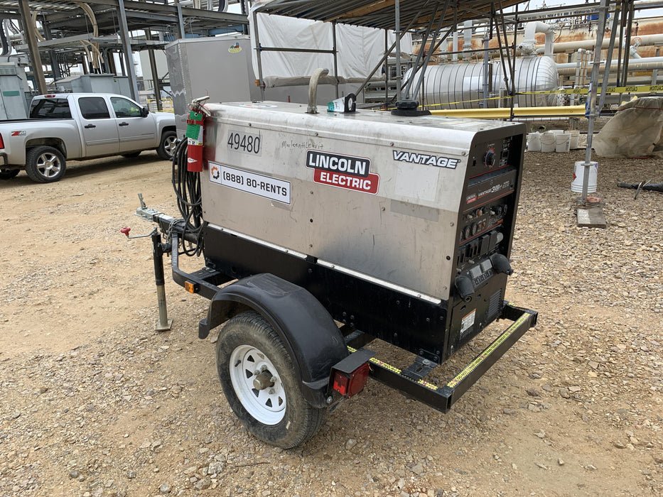 2019 Lincoln Electric Vantage 322 Ready-Pak 3, Two Wheel Trailer, Fender and Light Kit, Cable Rack