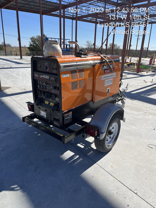 2022 Lincoln Electric LE400 Kubota V1505, Trlr, Cable Rack, Light Kit, ES Decals, T3