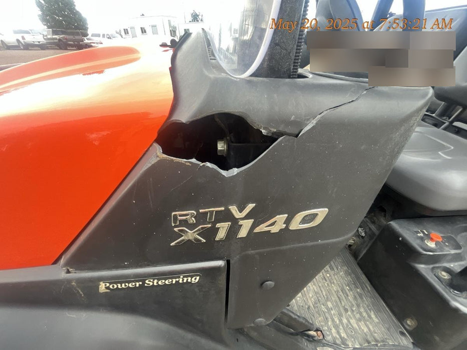 2021 Kubota RTV-X1140W-H Plastic Canopy, Windshield Acrylic Clear, LED Strobe Light, Wire Harness Kit, Back up Alarm