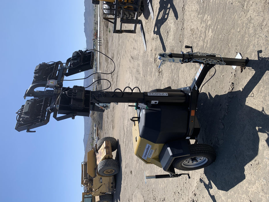 2021 Allmand NLV3GR (4) LED Light Fixture 350W, 23' Vertical Mast, 3kW Prime, Towable, Deep Sea L401, Leveling Jacks, Yanmar T4F 5.8hp