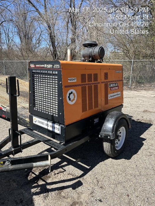 2021 Lincoln Electric Vantage 549X Ready Pak 3, ORANGE (includes trailer, cable rack, fender light kit)
