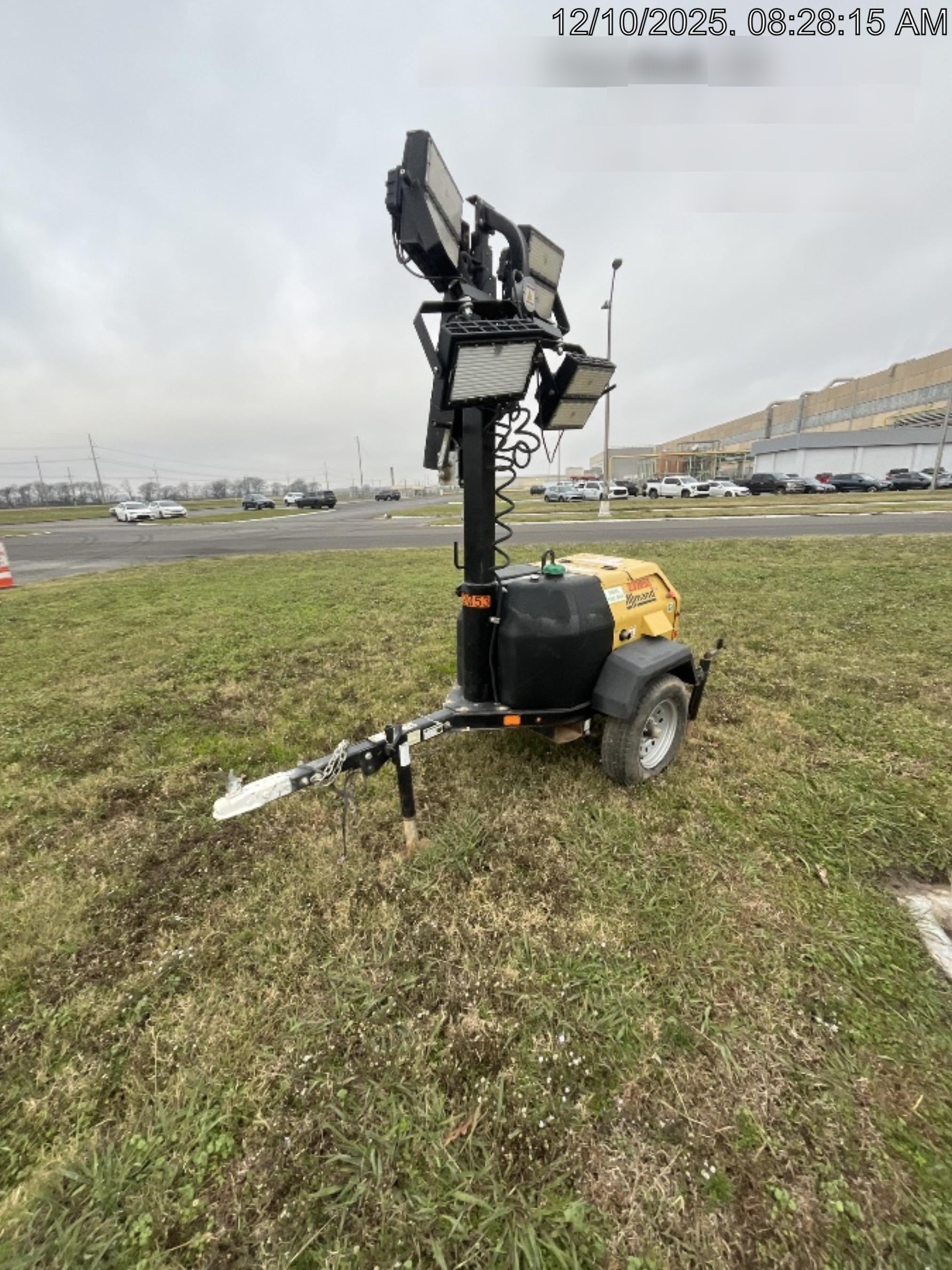 2022 Allmand NLV3GR (4) LED Light Fixture 350W, 23' Vertical Mast, 3kW Prime, Towable, Deep Sea L401, Leveling Jacks, Yanmar T4F 5.8hp