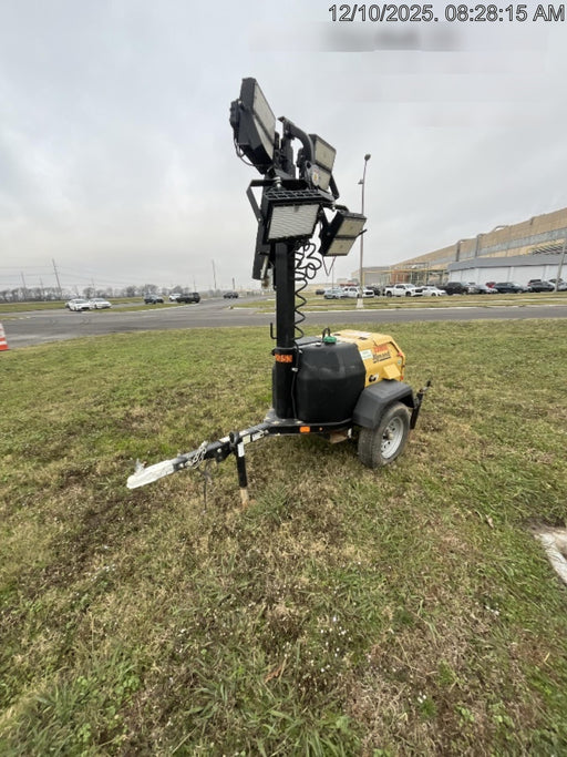 2022 Allmand NLV3GR (4) LED Light Fixture 350W, 23' Vertical Mast, 3kW Prime, Towable, Deep Sea L401, Leveling Jacks, Yanmar T4F 5.8hp