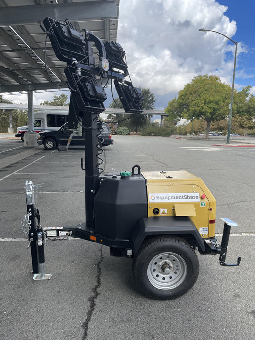 2022 Allmand NLV3GR (4) LED Light Fixture 350W, 23' Vertical Mast, 3kW Prime, Towable, Deep Sea L401, Leveling Jacks, Yanmar T4F 5.8hp