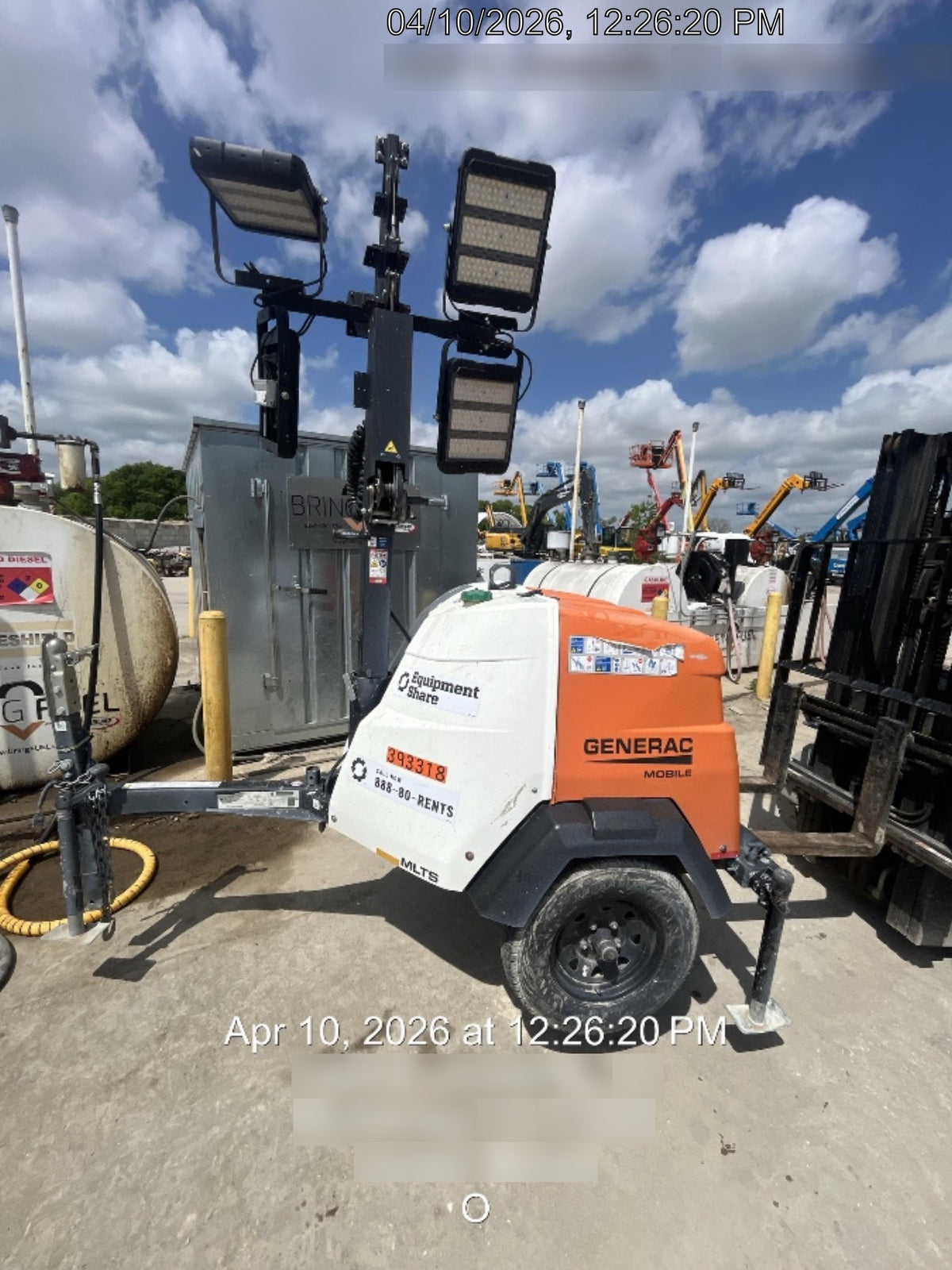 2024 Generac MLT2 Diesel, Flex Switch 120V Input, Powerzone Controller, 
(4) 320W LED Lights, 4kW Generator, 39.9 Gal Fuel Tank, 2" Ball, T3