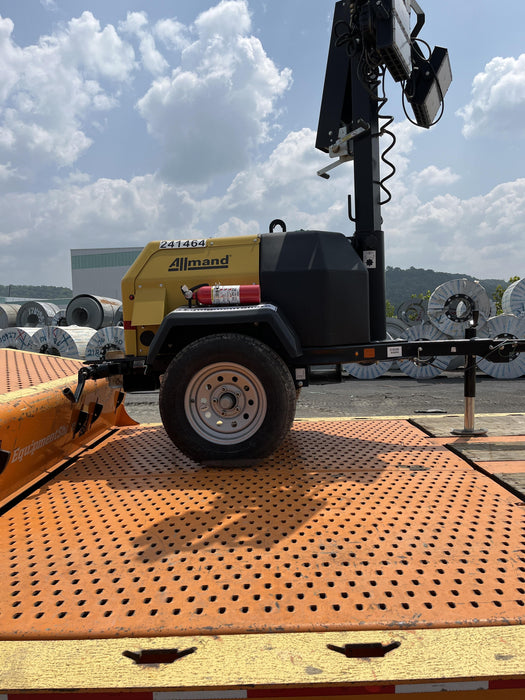 2022 Allmand NLV3GR (4) LED Light Fixture 350W, 23' Vertical Mast, 3kW Prime, Towable, Deep Sea L401, Leveling Jacks, Yanmar T4F 5.8hp