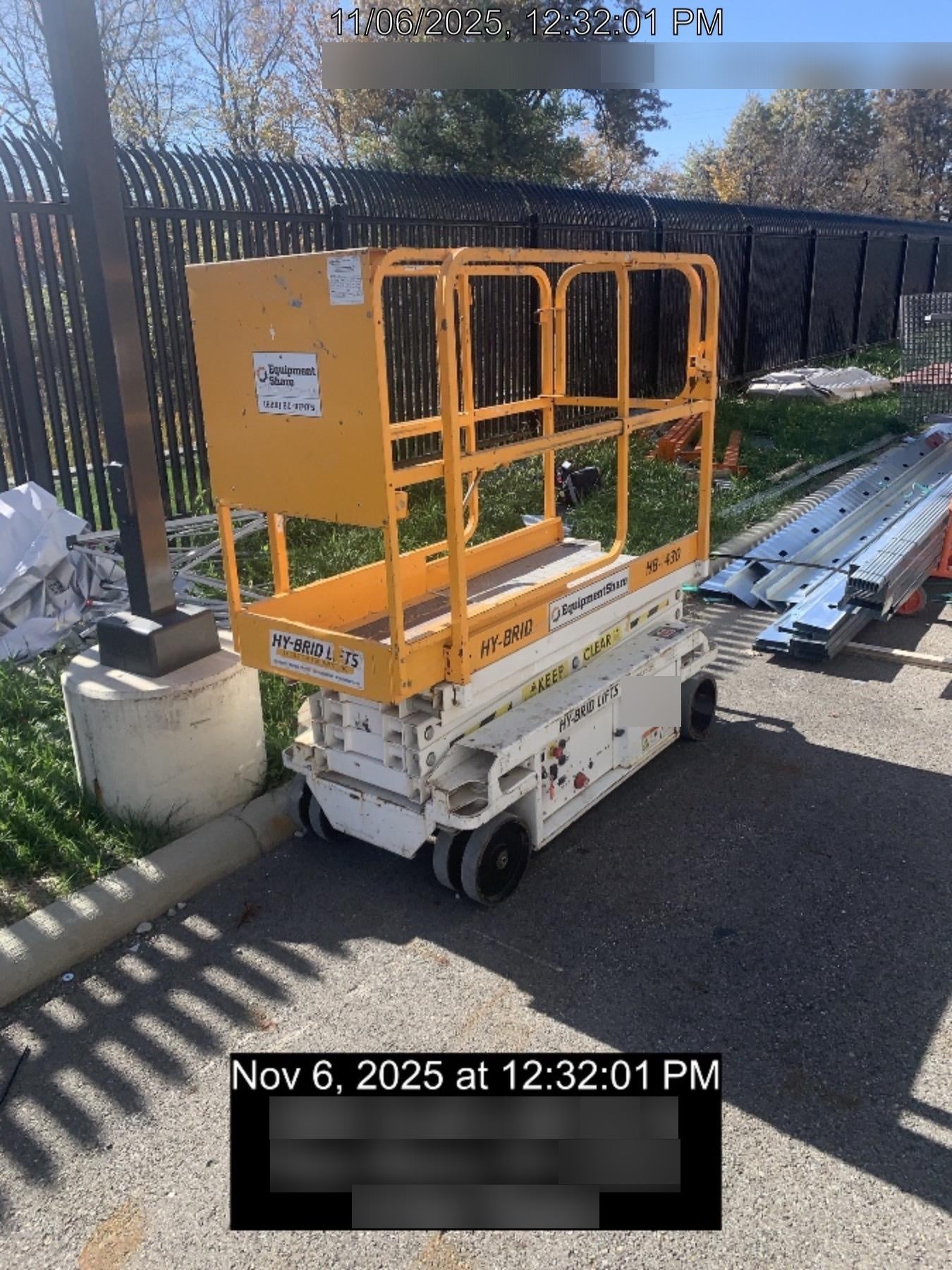 Custom Equipment HB-1430 Hy-Brid Scissor Lift
Platform capacity up to 670 lbs
Working height up to 20 ft
Weighs under 1,700 lbs
Non-marking wheels