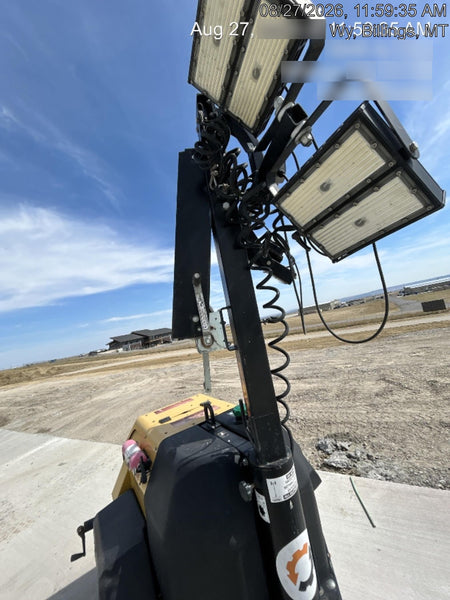 2022 Allmand NLV3GR (4) LED Light Fixture 350W, 23' Vertical Mast, 3kW Prime, Towable, ES Decals, T3