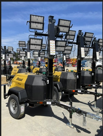 2022 Allmand NLV3GR (4) LED Light Fixture 350W, 23' Vertical Mast, 3kW Prime, Towable, ES Decals, T3