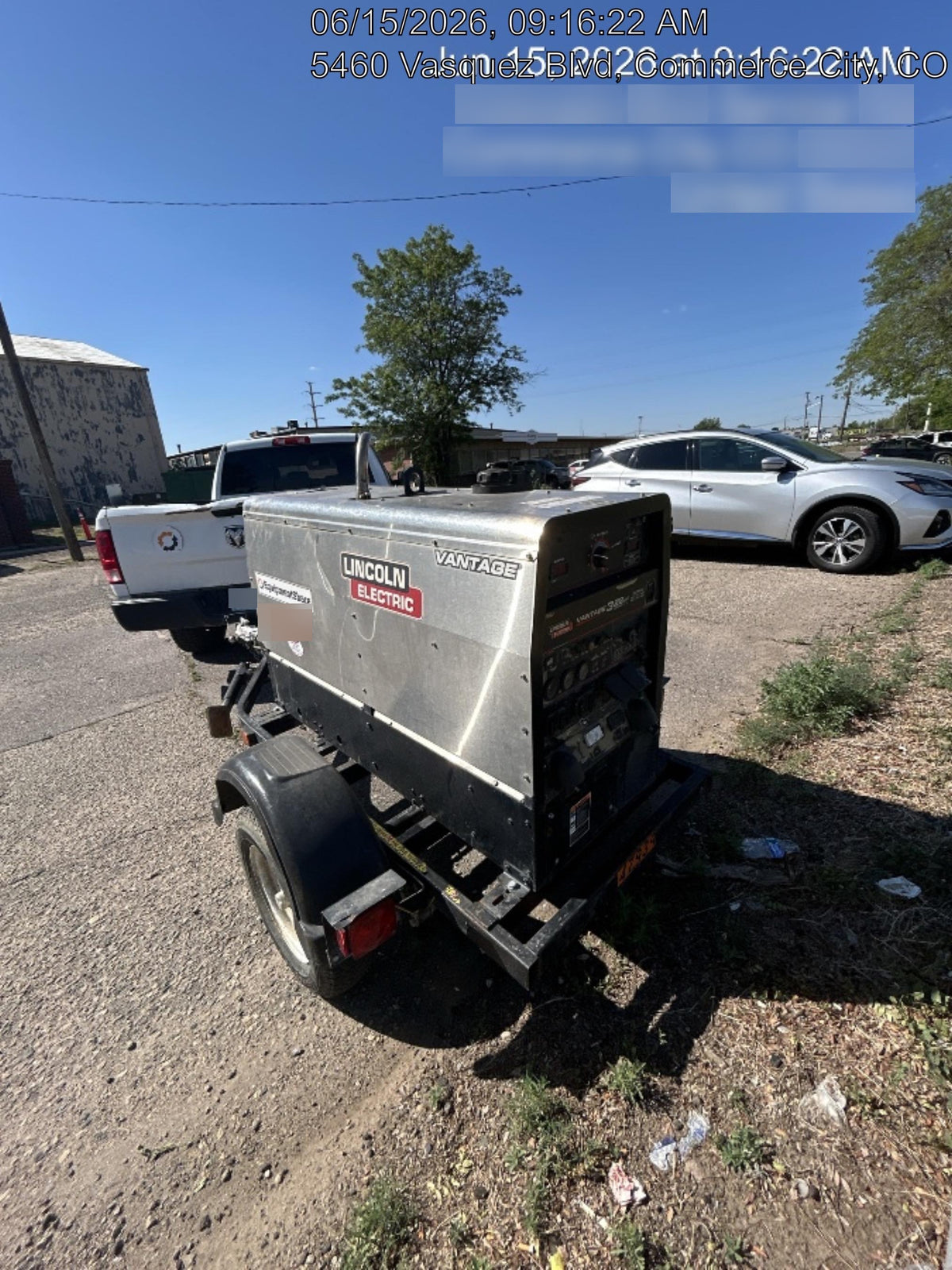 2019 Lincoln Electric Vantage 322 Ready-Pak 3, Two Wheel Trailer, Fender and Light Kit, Cable Rack