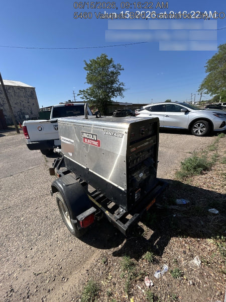 2019 Lincoln Electric Vantage 322 Ready-Pak 3, Two Wheel Trailer, Fender and Light Kit, Cable Rack