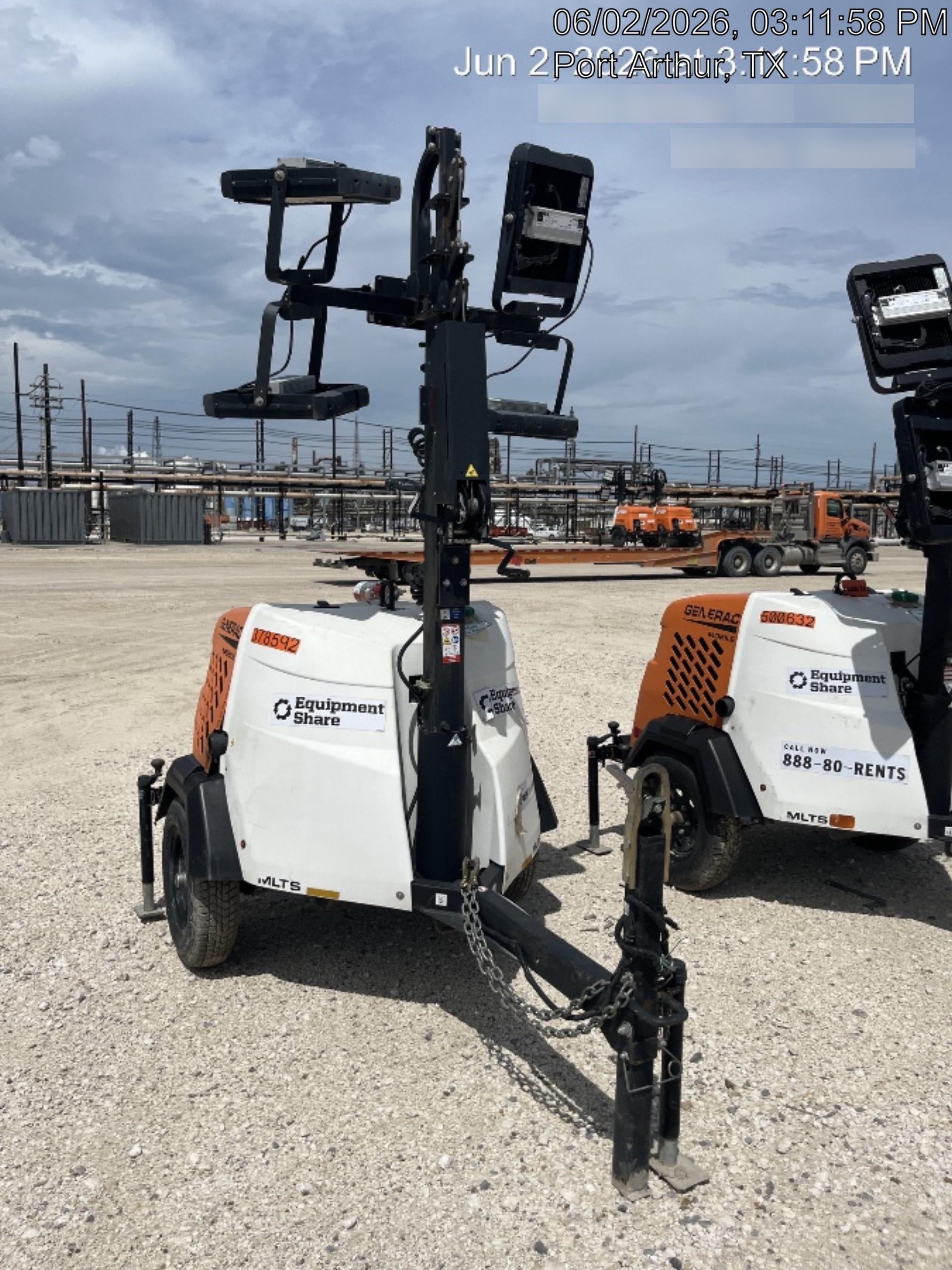 2023 Generac MLT2 Diesel, Flex Switch 120V Input, Powerzone Controller, 
(4) 320W LED Lights, 4kW Generator, 39.9 Gal Fuel Tank, 2" Ball, T3