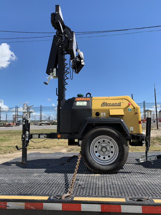 2022 Allmand NLV3GR (4) LED Light Fixture 350W, 23' Vertical Mast, 3kW Prime, Towable, Deep Sea L401, Leveling Jacks, Yanmar T4F 5.8hp