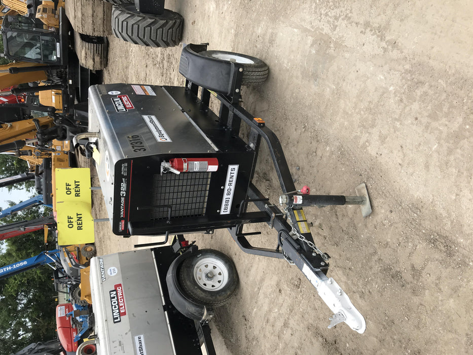 2019 Lincoln Electric Vantage 322 Ready-Pak 3, Two Wheel Trailer, Fender and Light Kit, Cable Rack