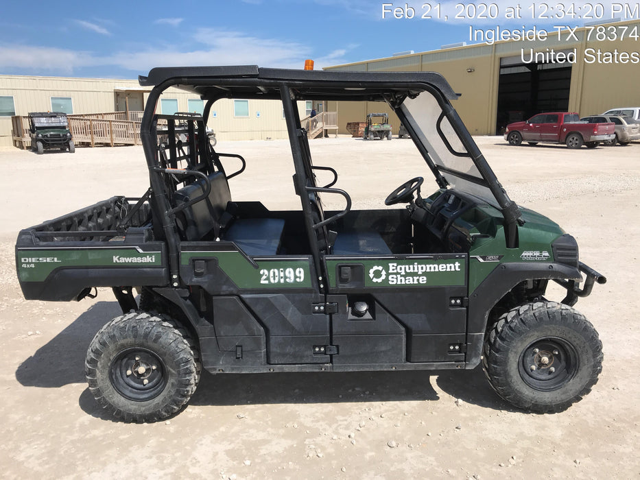 2018 Kawasaki Mule PRO-DXT Kawasaki Mule 4x4 Diesel UTV w/Hard Top, Windshield, Beacon, Backup Alarm, ES Keypad/Hardware Installed