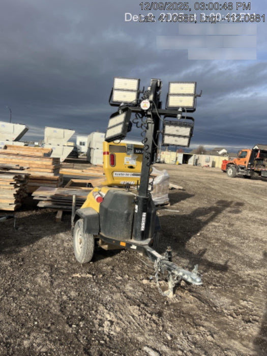 2022 Allmand NLV3GR (4) LED Light Fixture 350W, 23' Vertical Mast, 3kW Prime, Towable, Deep Sea L401, Leveling Jacks, Yanmar T4F 5.8hp