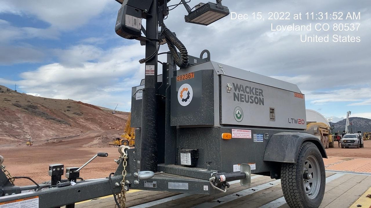 2022 Wacker Neuson LTW20Z1 Isuzu Dsl. Engine, 23' Mast, (4) 300W LED Lights, CWK, Programmable Dawn to Dusk, 360 Deg. Rotation, 57 Gal. Tank, Trailer Mounted