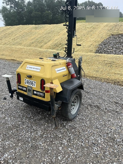 2022 Allmand NLV3GR (4) LED Light Fixture 350W, 23' Vertical Mast, 3kW Prime, Towable, ES Decals, T3