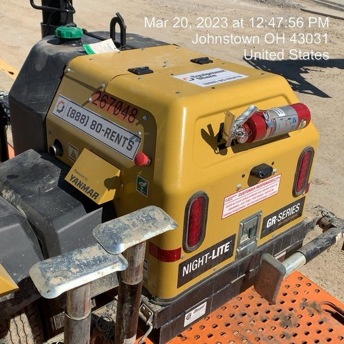 2022 Allmand NLV3GR (4) LED Light Fixture 350W, 23' Vertical Mast, 3kW Prime, Towable, ES Decals, T3