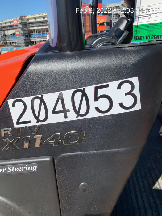 2022 Kubota RTV-X1140W-H Plastic Canopy, Windshield Acrylic Clear, LED Strobe Light, Wire Harness Kit, Back up Alarm