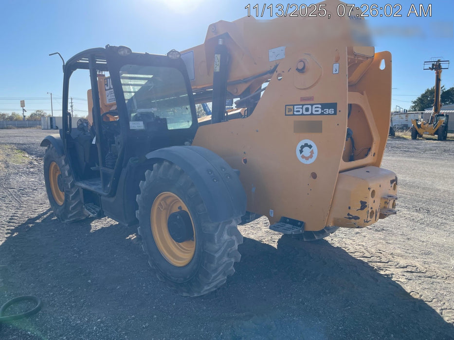 2019 JCB 506-36 Canopy, 74 HP, Foam Filled Tires, STD Worklight, Beacon, Aux Hydraulics, Lifting Eye, Back up Alarm 48" Carriage/48" Forks