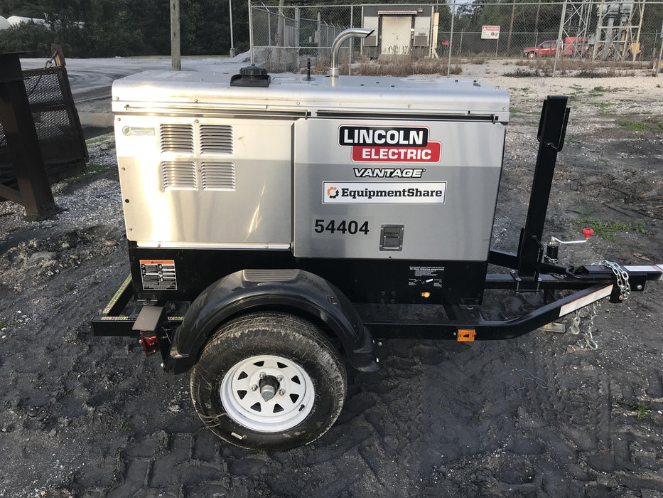 2019 Lincoln Electric Vantage 322 Welder Ready-Pak 3, Two wheel trailer, Fender and Light kit, Cable Rack