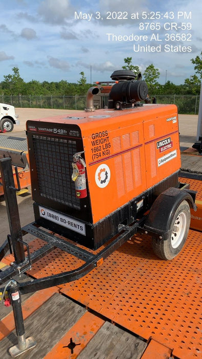 2021 Lincoln Electric Vantage 549X Ready Pak 3, ORANGE (includes trailer, cable rack, fender light kit)