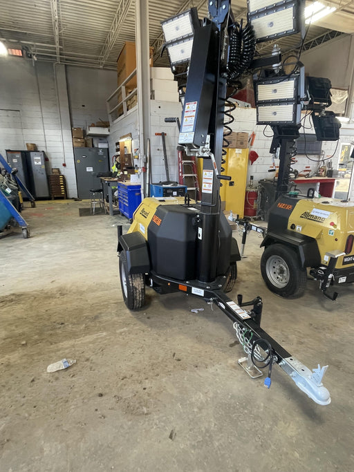 2022 Allmand NLV3GR (4) LED Light Fixture 350W, 23' Vertical Mast, 3kW Prime, Towable, Deep Sea L401, Leveling Jacks, Yanmar T4F 5.8hp