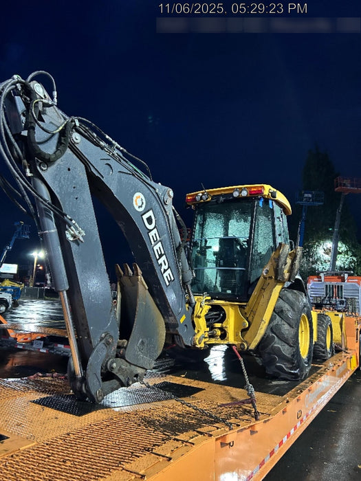 2020 John Deere 410L - Extendable Stick Cab/Heat/Air, 4WD, Extendable Stick, Pilot Controls, 2 Way Hydraulics, TAG Manual QC