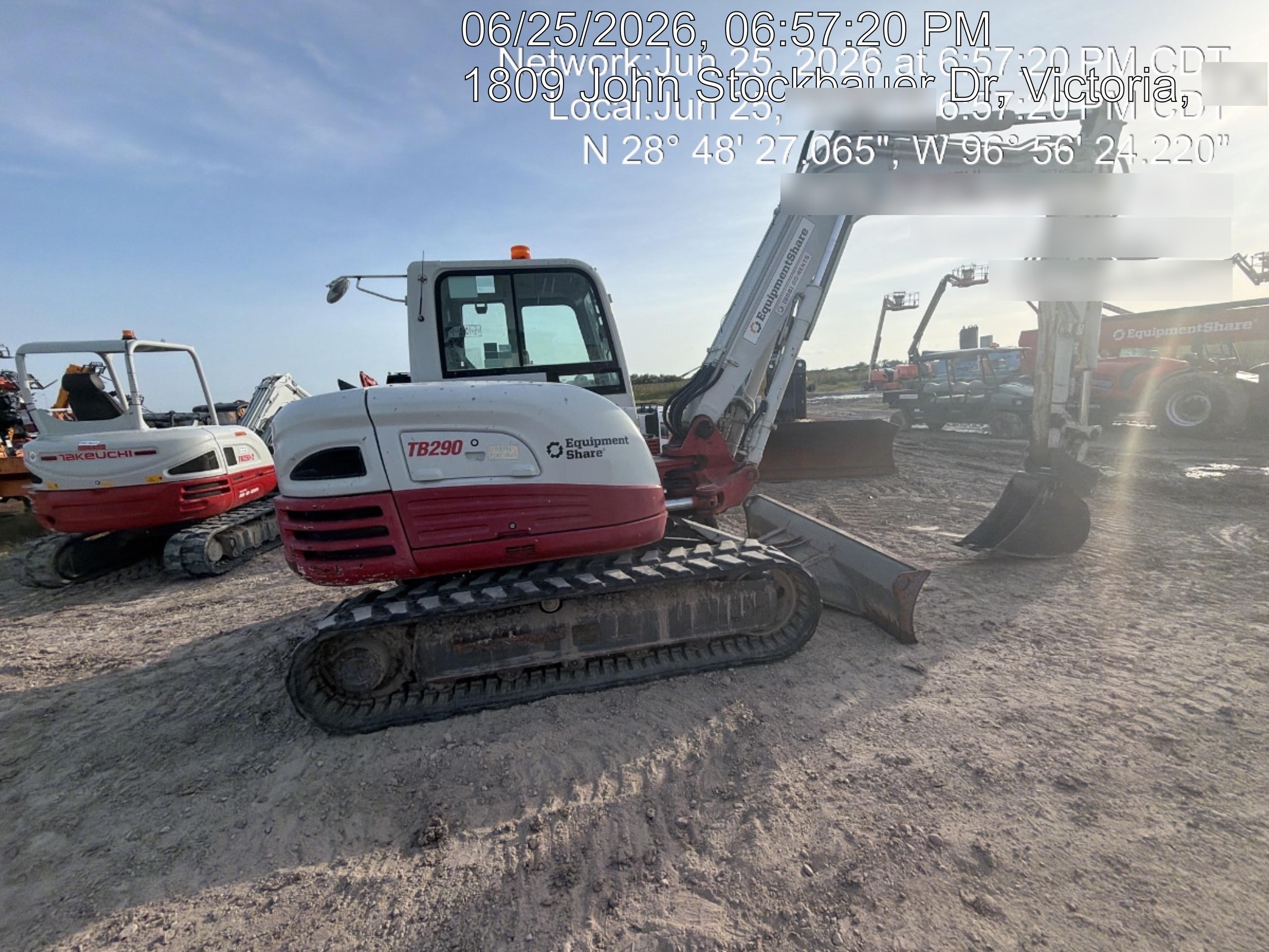 2019 Takeuchi TB290 Cab/Heat/AC w/Rubber Tracks, Auxiliary Hydraulics, Dozer Blade, Manual QC, 18/24/36" Buckets, Hydraulic Thumb Installed