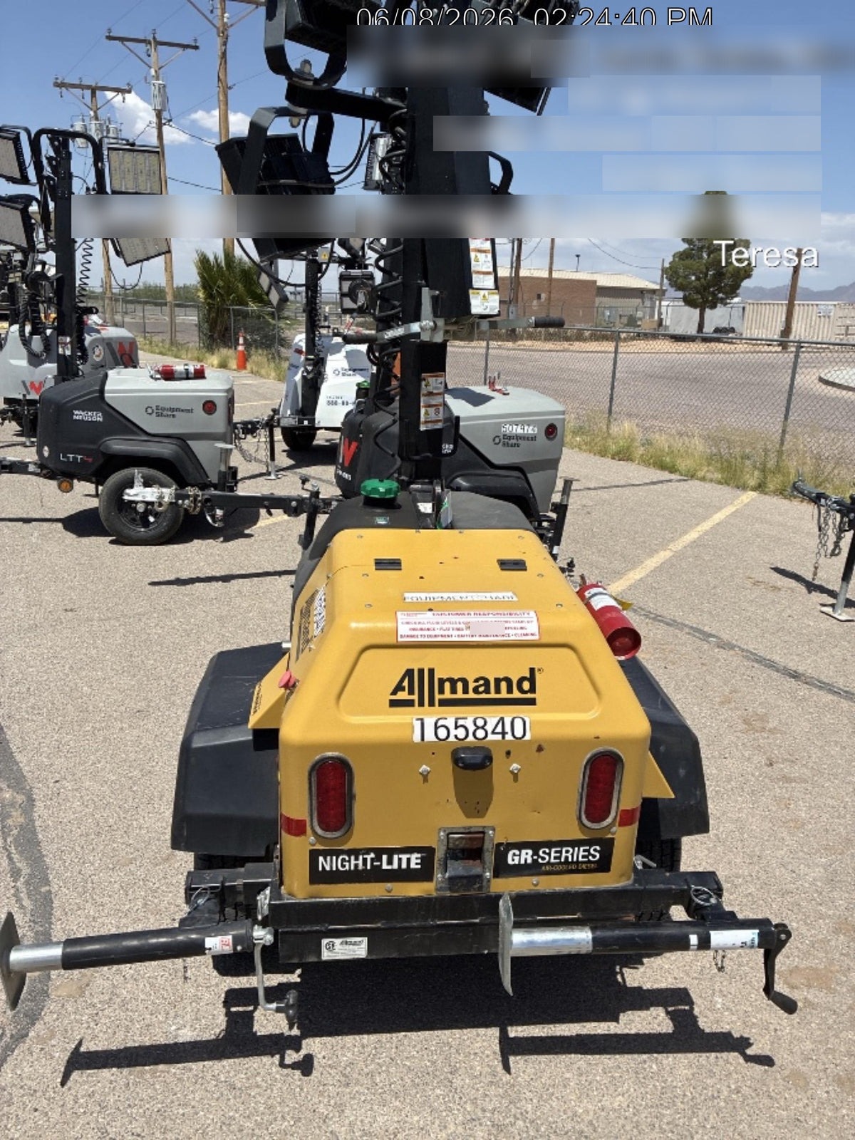 2021 Allmand NLV3GR (4) LED Light Fixture 350W, 23' Vertical Mast, 3kW Prime, Towable, Deep Sea L401, Leveling Jacks, Yanmar T4F 5.8hp