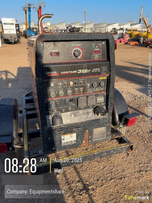 2019 Lincoln Electric Vantage 322 Welder Ready-Pak 3, Two wheel trailer, Fender and Light kit, Cable Rack