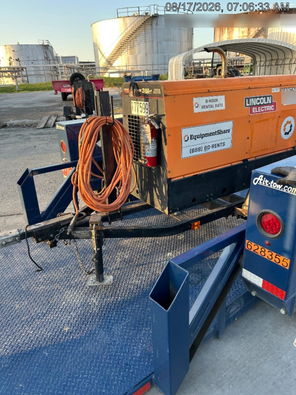 2021 Lincoln Electric Vantage 322 Vantage 322 Ready Pak 3 w/ Decals, ORANGE (includes trailer, cable rack, fender light kit) NO Telematics