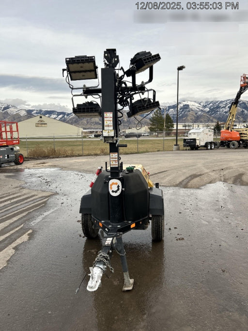 Allmand NLV3GR (4) LED Light Fixture 350W, 23' Vertical Mast, 3kW Prime, Towable, Deep Sea L401, Leveling Jacks, Yanmar T4F 5.8hp