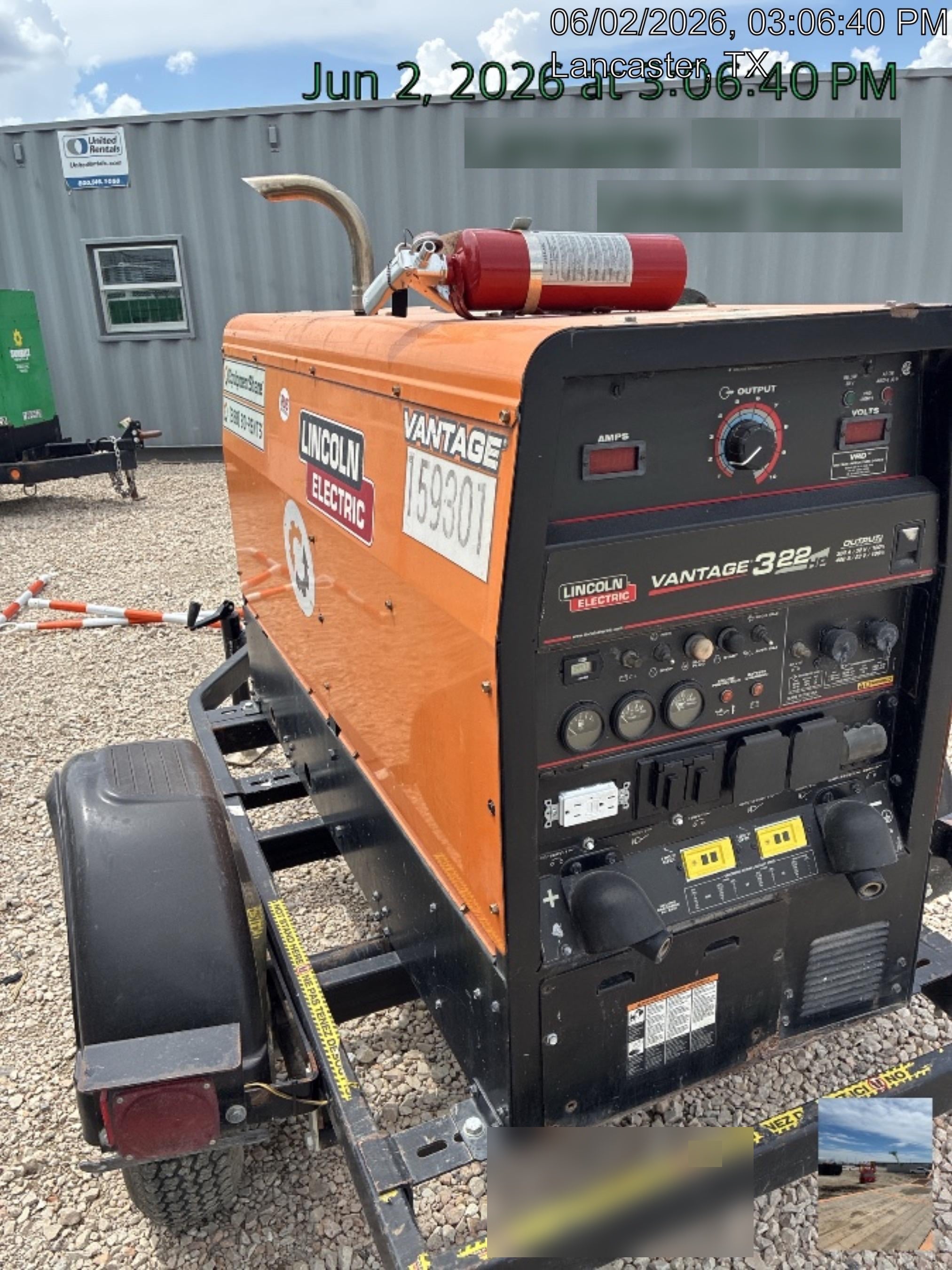 2021 Lincoln Electric Vantage 322 Vantage 322 Ready Pak 3 w/ Decals, ORANGE (includes trailer, cable rack, fender light kit) NO Telematics