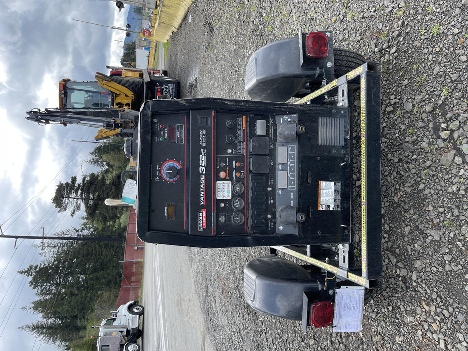 2019 Lincoln Electric Vantage 322 Welder Ready-Pak 3, Two wheel trailer, Fender and Light kit, Cable Rack