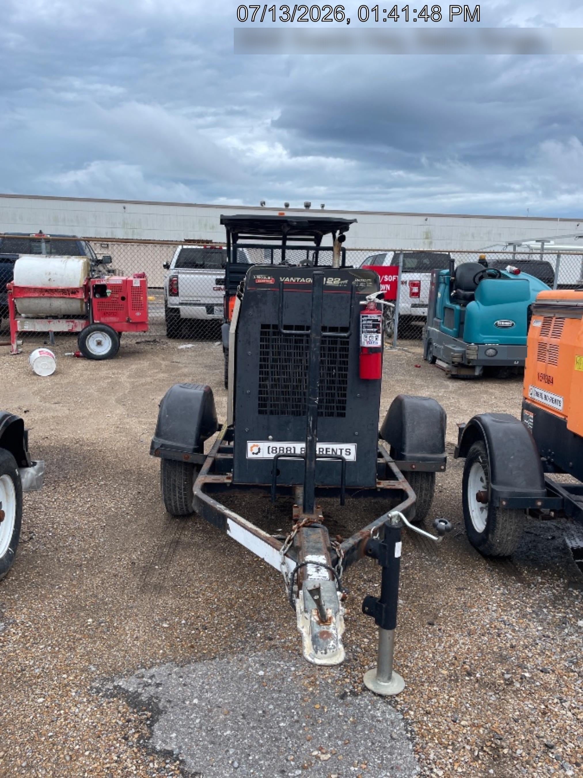 2019 Lincoln Electric Vantage 322 Ready-Pak 3, Two Wheel Trailer, Fender and Light Kit, Cable Rack