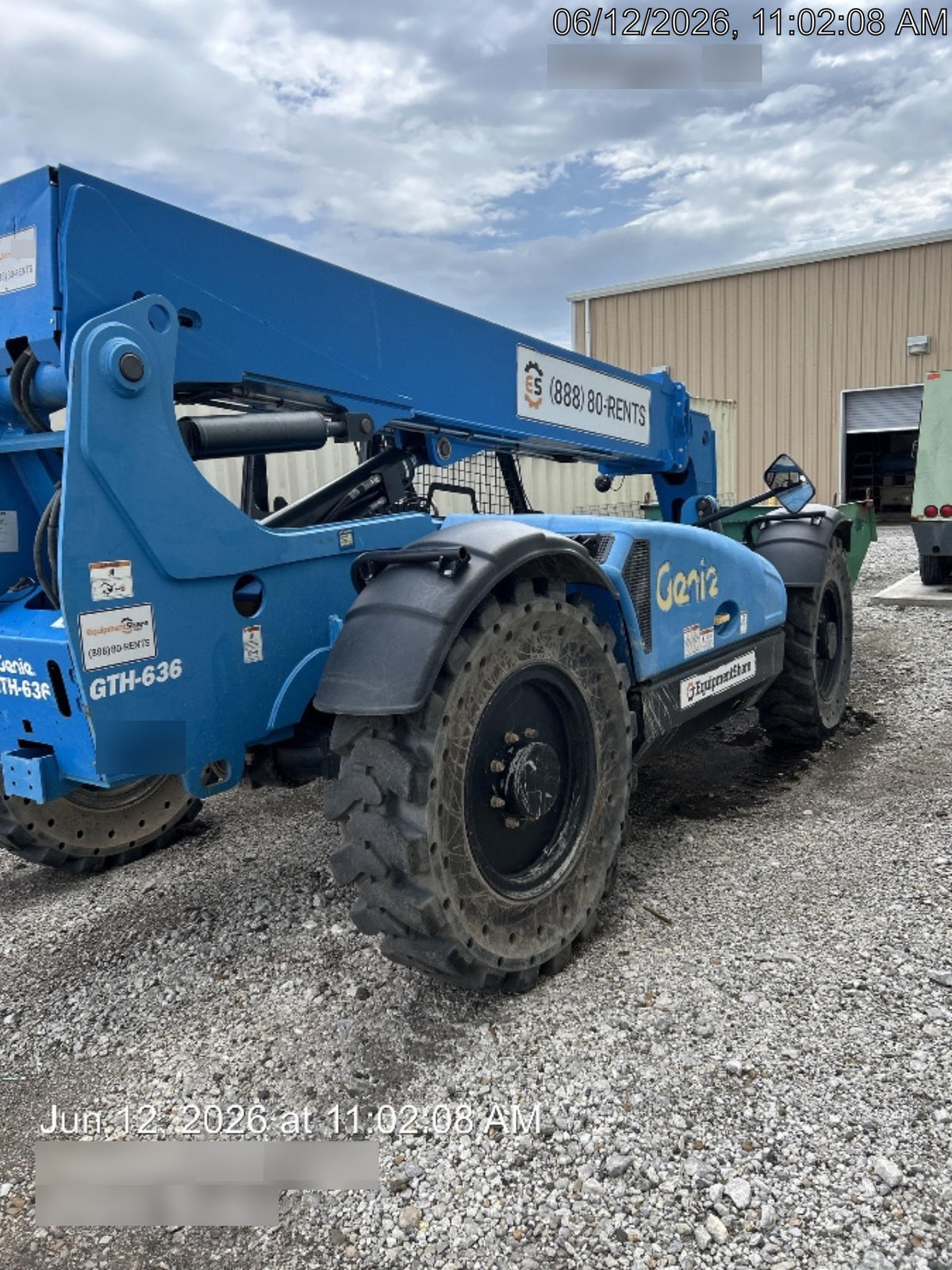 2019 Genie GTH-636 Canopy, Solid RT Tires, LED Work Lights, Beacon 60" QA Carriage, 48" Forks