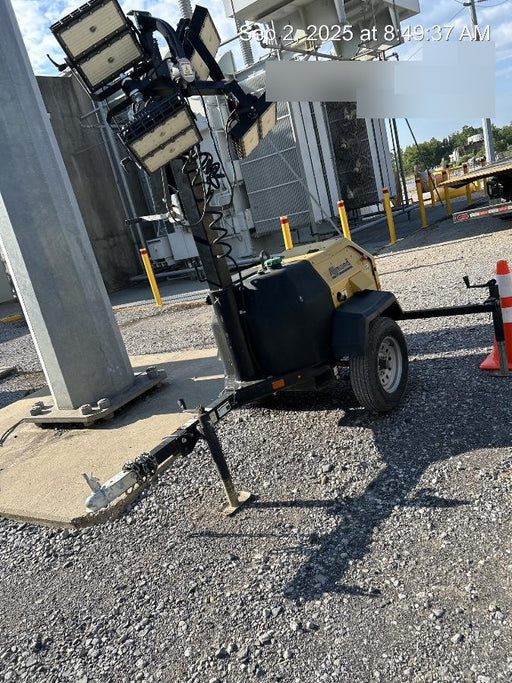 2022 Allmand NLV3GR (4) LED Light Fixture 350W, 23' Vertical Mast, 3kW Prime, Towable, Deep Sea L401, Leveling Jacks, Yanmar T4F 5.8hp